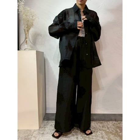 【 cafune 】 sheer embroidery shirt