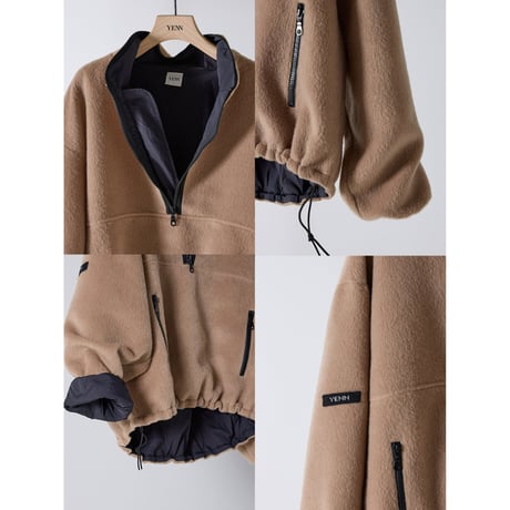 【 YENN 】　SHAGGY HALF ZIP JK