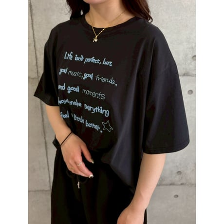 【 ROSIEE 】手書きロゴ刺繍Tシャツ