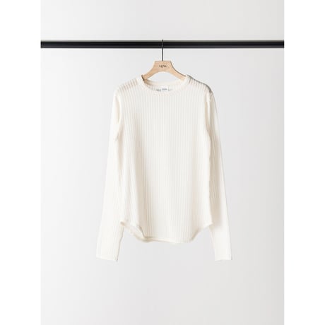 【 YENN 】　STRIPE SHEER RIB TEE