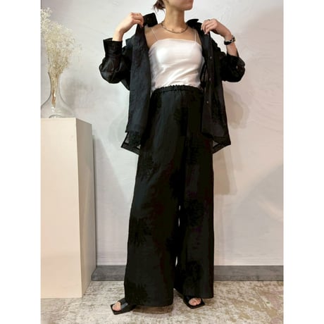 【 cafune 】　sheer embroidery layered pants