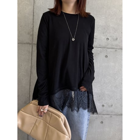 【 ROSIEE 】 大人可愛い裾レースTOPS
