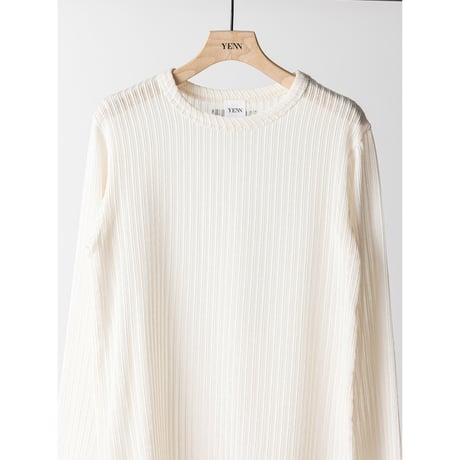 【 YENN 】　STRIPE SHEER RIB TEE