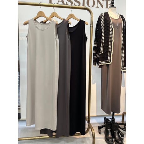 【 cafune 】rib camisole onepiece