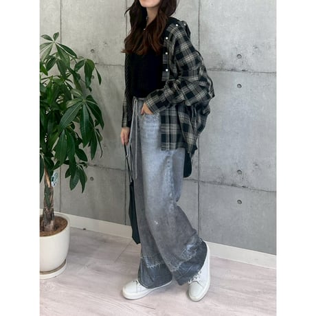 【 ROSIEE 】 ダブルフェイスチェックシャツ