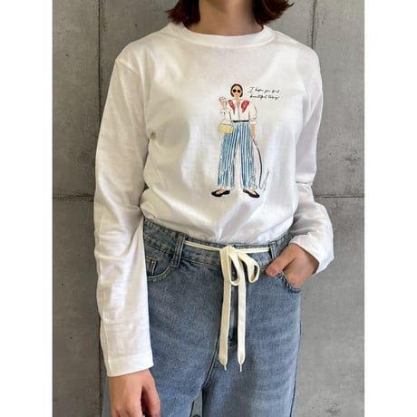 【 ROSIEE 】女の子柄プリントロングTシャツ