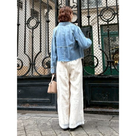 【 cafune 】　sheer embroidery layered pants