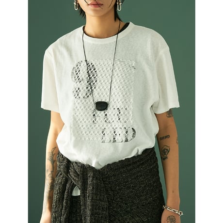 【 YENN 】 LACE FRAME LOGO TEE
