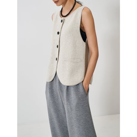 【 YENN 】 BOAT NECK KNIT VEST