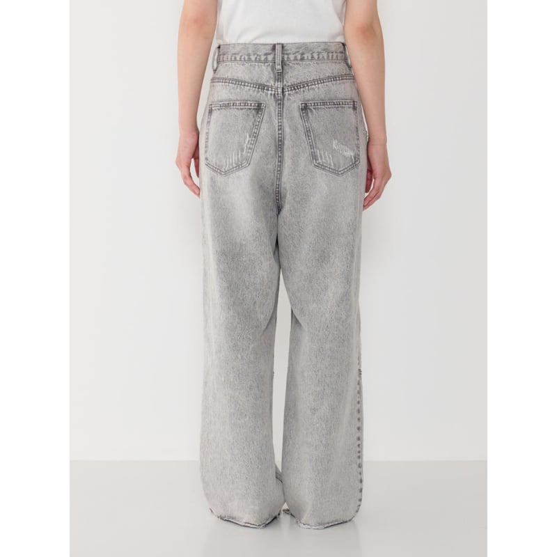 YENN HIGH RISE TUCK WIDE PANTS L/GRAY 36