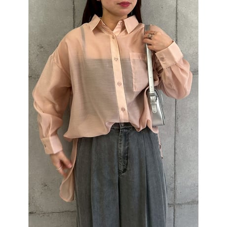 【 ROSIEE 】 後ろシャーリングシアーシャツ