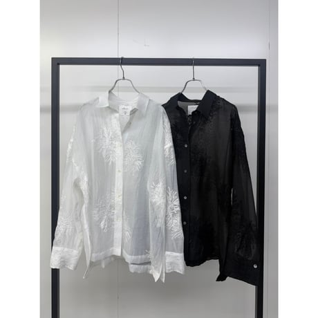 【 cafune 】 sheer embroidery shirt