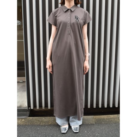 【 ROSIEE 】 ワンポイントロゴ刺繍ポロ衿ワンピース