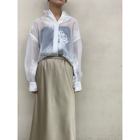 【 cafune 】 sheer embroidery shirt