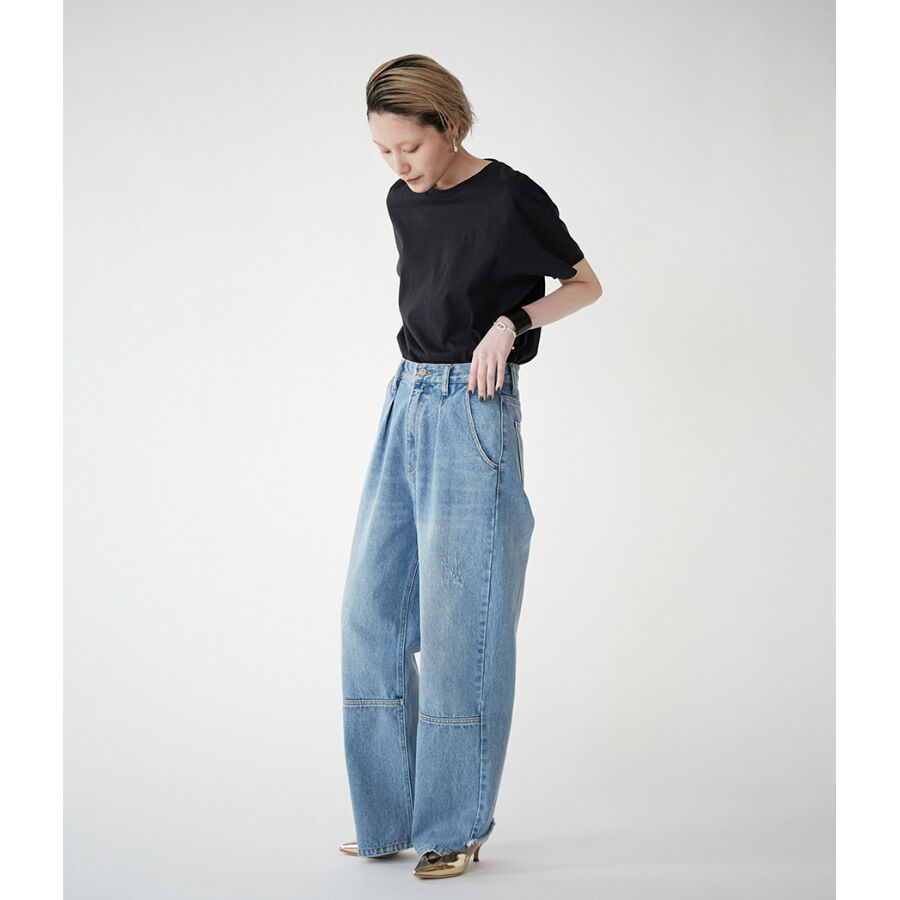 YENN 】HIGH RISE TUCK WIDE DENIM PT | selects...