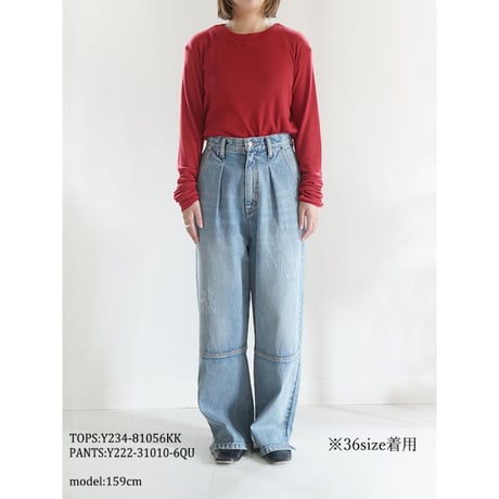 【 YENN 】HIGH RISE TUCK WIDE PT
