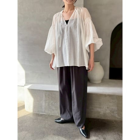 【 cafune 】 mat stretch georgette wide easy pants