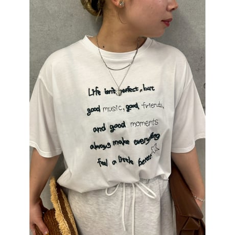 【 ROSIEE 】手書きロゴ刺繍Tシャツ