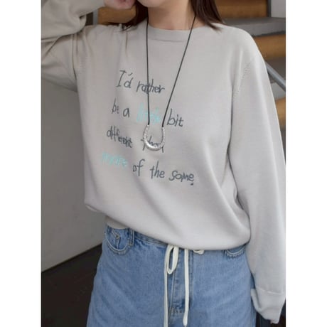 【 ROSIEE 】 手書き風ロゴ刺繍Knit