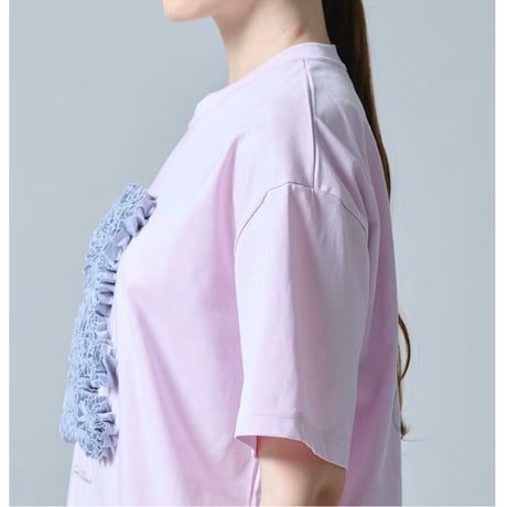 【 DSC 】　ベアフリル刺繍コットンTシャツ