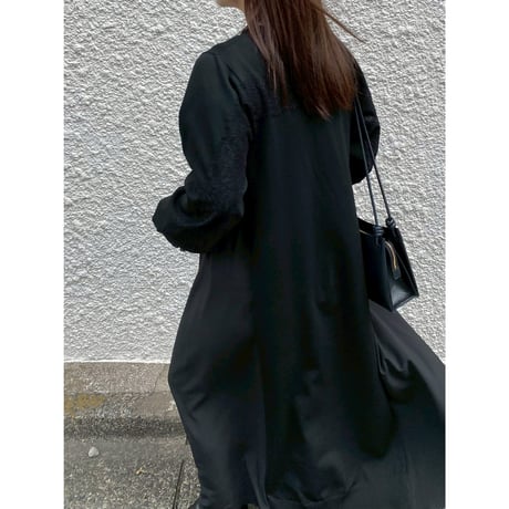 【 ROSIEE 】 後レースライン布帛ニットワンピース
