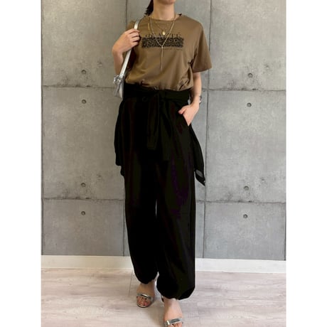 【 ROSIEE 】　レオパードチュール重ねTシャツ