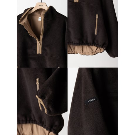 【 YENN 】　SHAGGY HALF ZIP JK