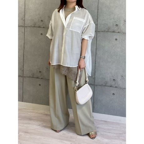 【 ROSIEE 】 後ろシャーリングシアーシャツ