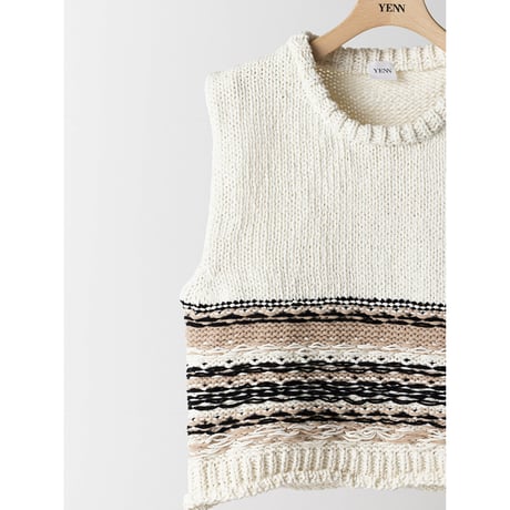 【 YENN 】　MOLE JACQUARD VEST