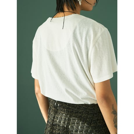 【 YENN 】 LACE FRAME LOGO TEE