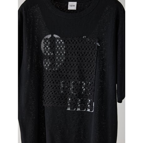 【 YENN 】 LACE FRAME LOGO TEE