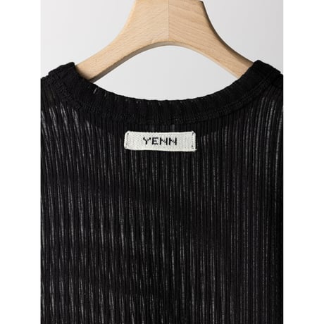【 YENN 】　STRIPE SHEER RIB TEE