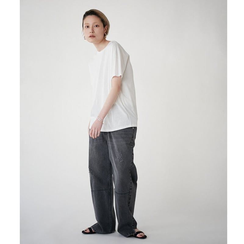 【YENN】HIGH RISE TUCK WIDE PT GRAY