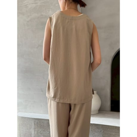 【 cafune 】　drape washer V neck vest