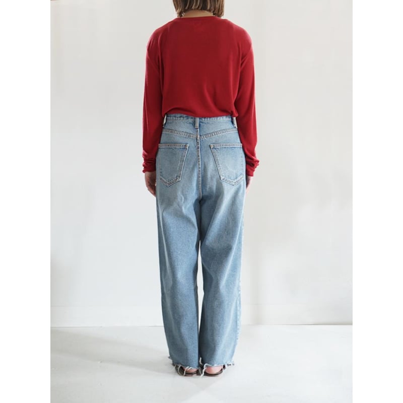YENN HIGH RISE TUCK WIDE PANTS 36