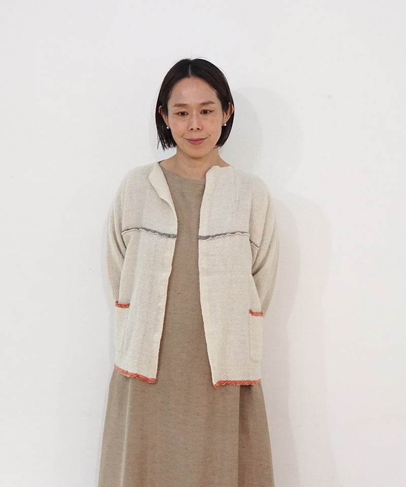 kotiボレロ ヒマラヤウール pocket 白生成り 6610W | MAKI TEXTIL