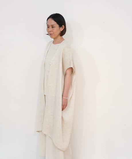 kotiベスト 麻シルク 白  6500lW