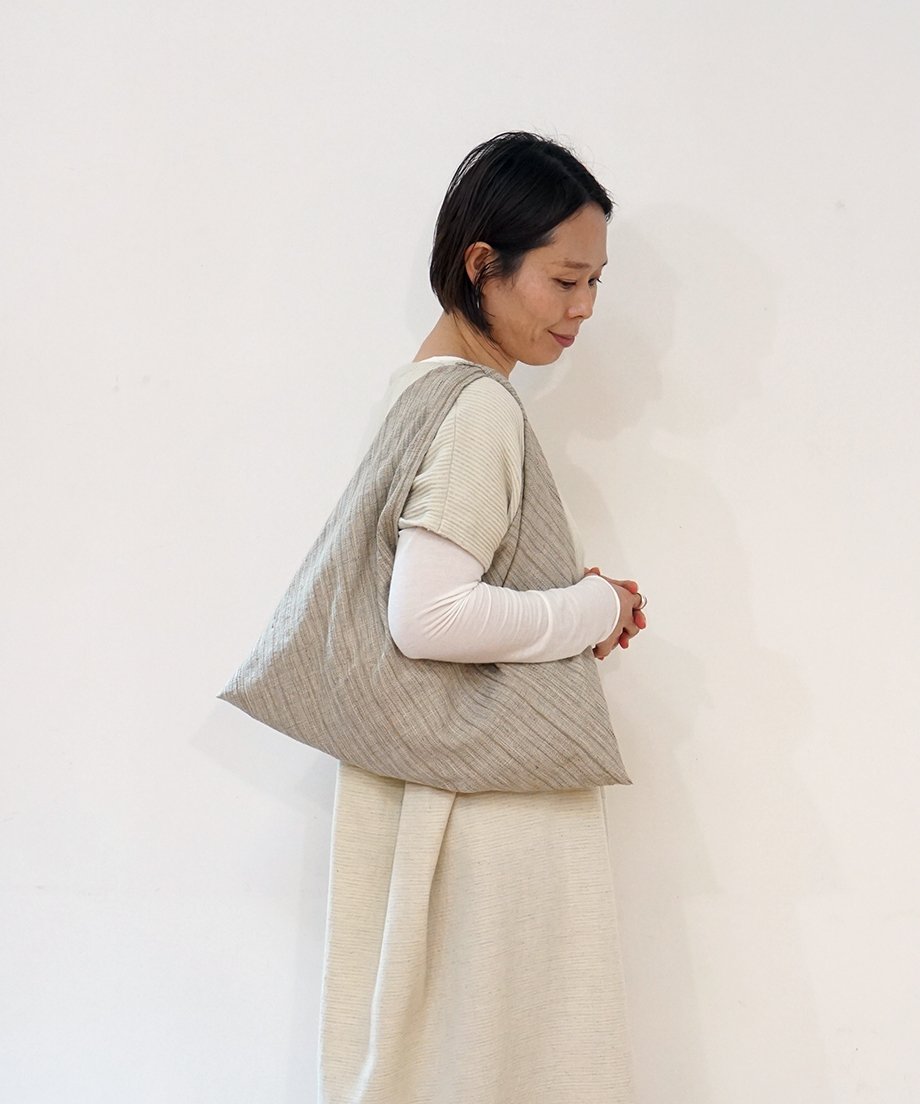 あずま袋 小 mix weave グレーベージュ 8019mixN | MAKI TEXTIL