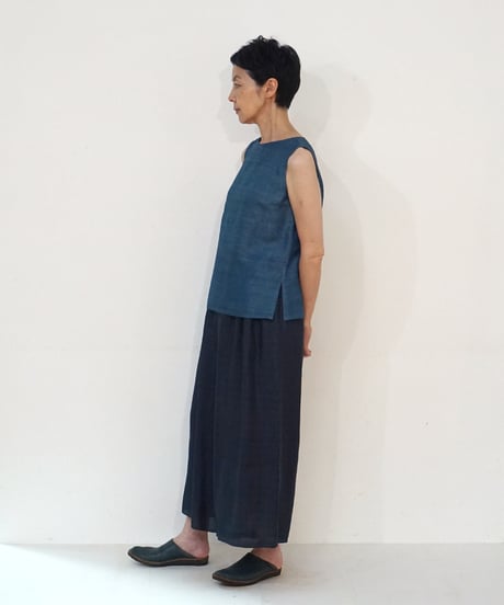 パンツ プレーン シルクオルガンザ 藍鼠 6864mvIG