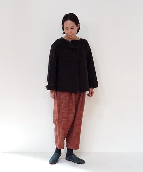 パンツ Wタック mix weave 赤 6852XR