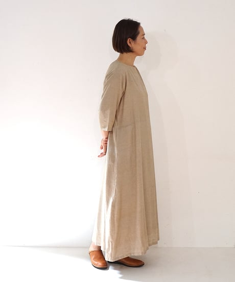 ワンピース クルタ ボートネックlong タッサーナーシ 生成り 6982tt