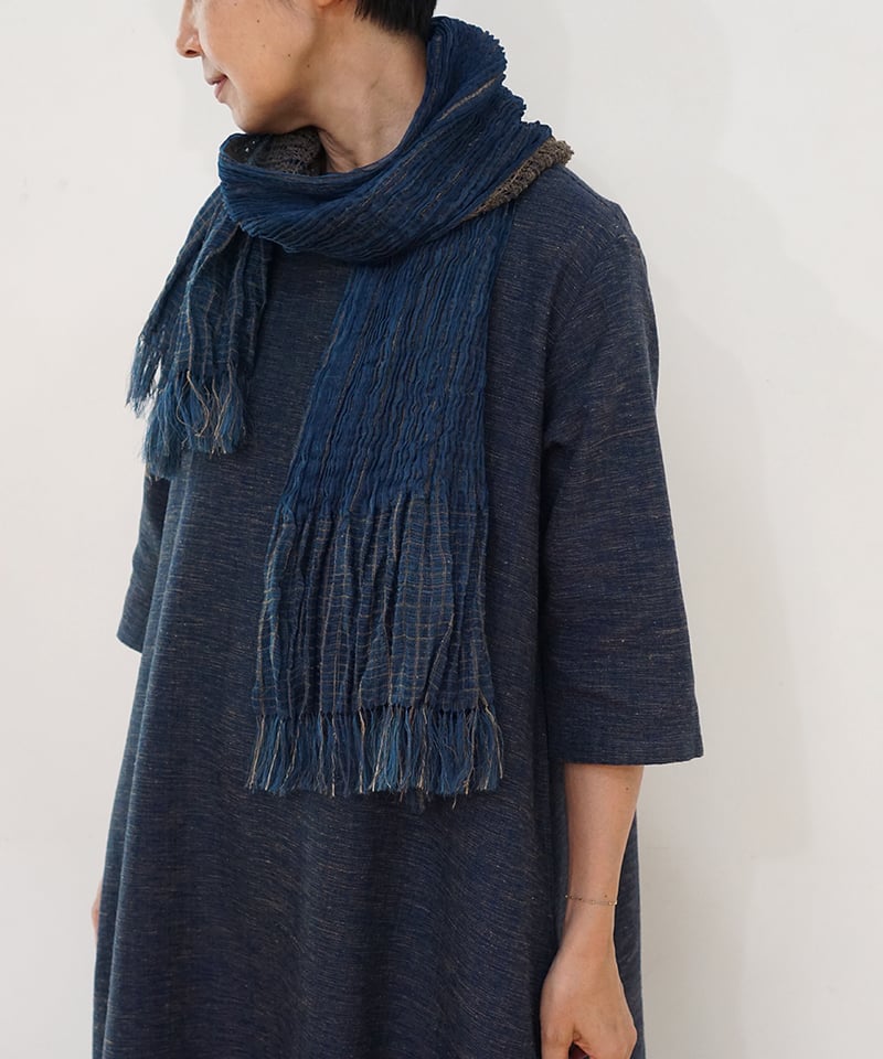ストール 薄艸 藍 2307I | MAKI TEXTILE STUDIO online shop