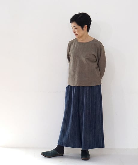 kotiパンツ ウール ポケット付き ブルー 6870wBl