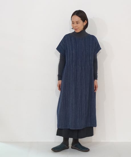 kotiワンピース ウール ブルー 6974wBl