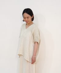 kotiチュニック 麻シルク 白 6976lW