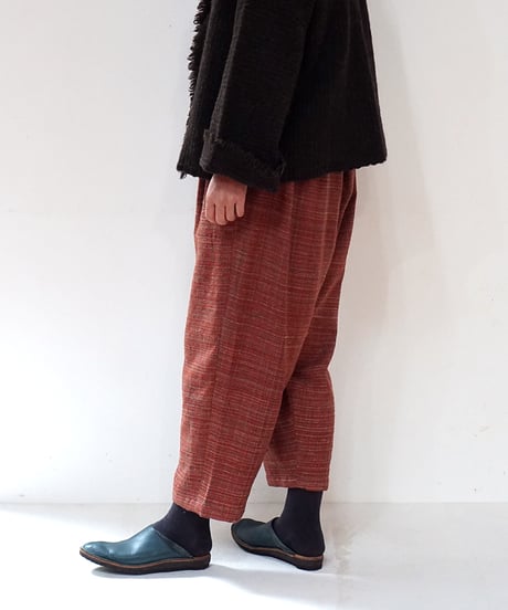 パンツ Wタック mix weave 赤 6852XR