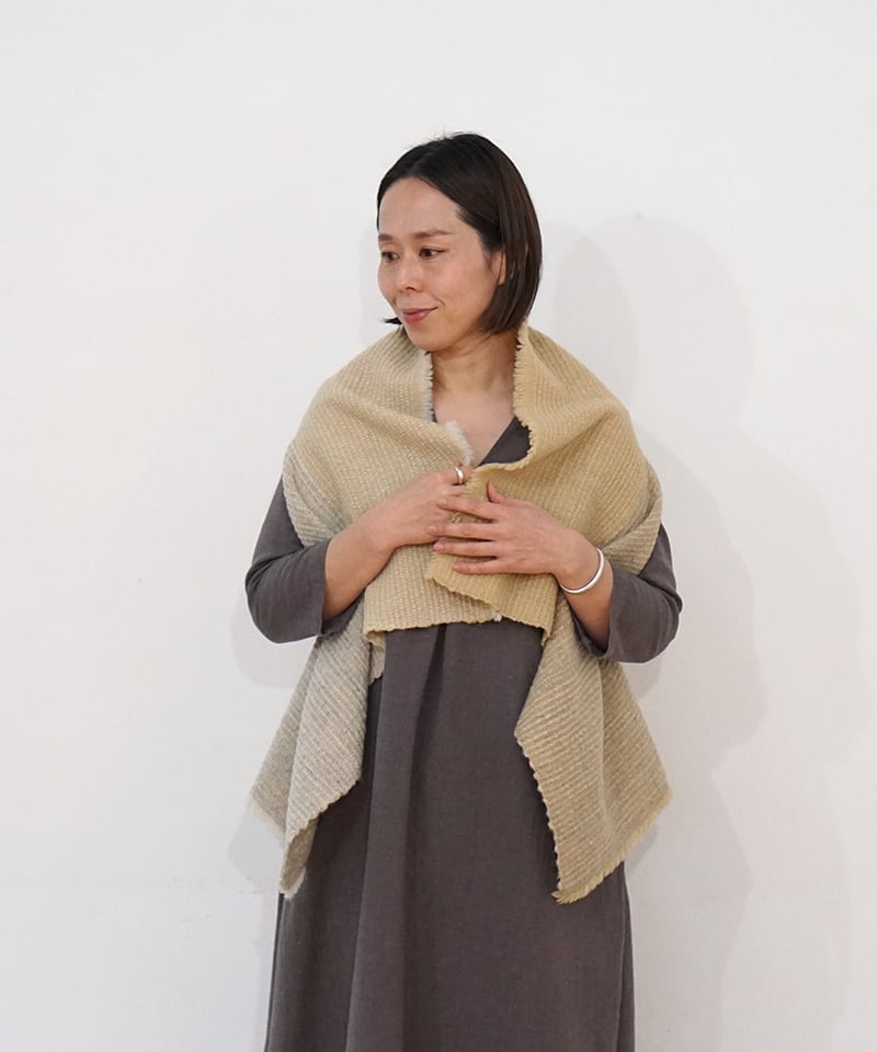 カルパ ケープベスト 白生成り&クリーム 5192WY | MAKI TEXTILE STU