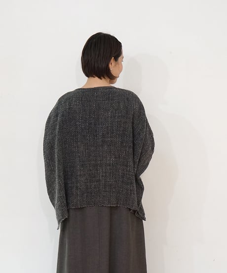 ポンチョ ベスト ふくふく グレー&黒 6547FC
