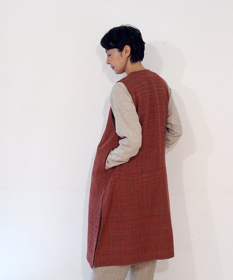 ベストlong mix weave 赤 6570XR | MAKI TEXTILE STUD