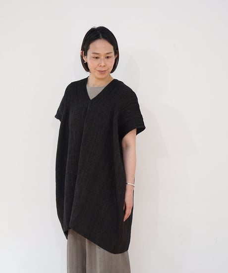 kotiチュニック 麻シルク 黒 6976lB